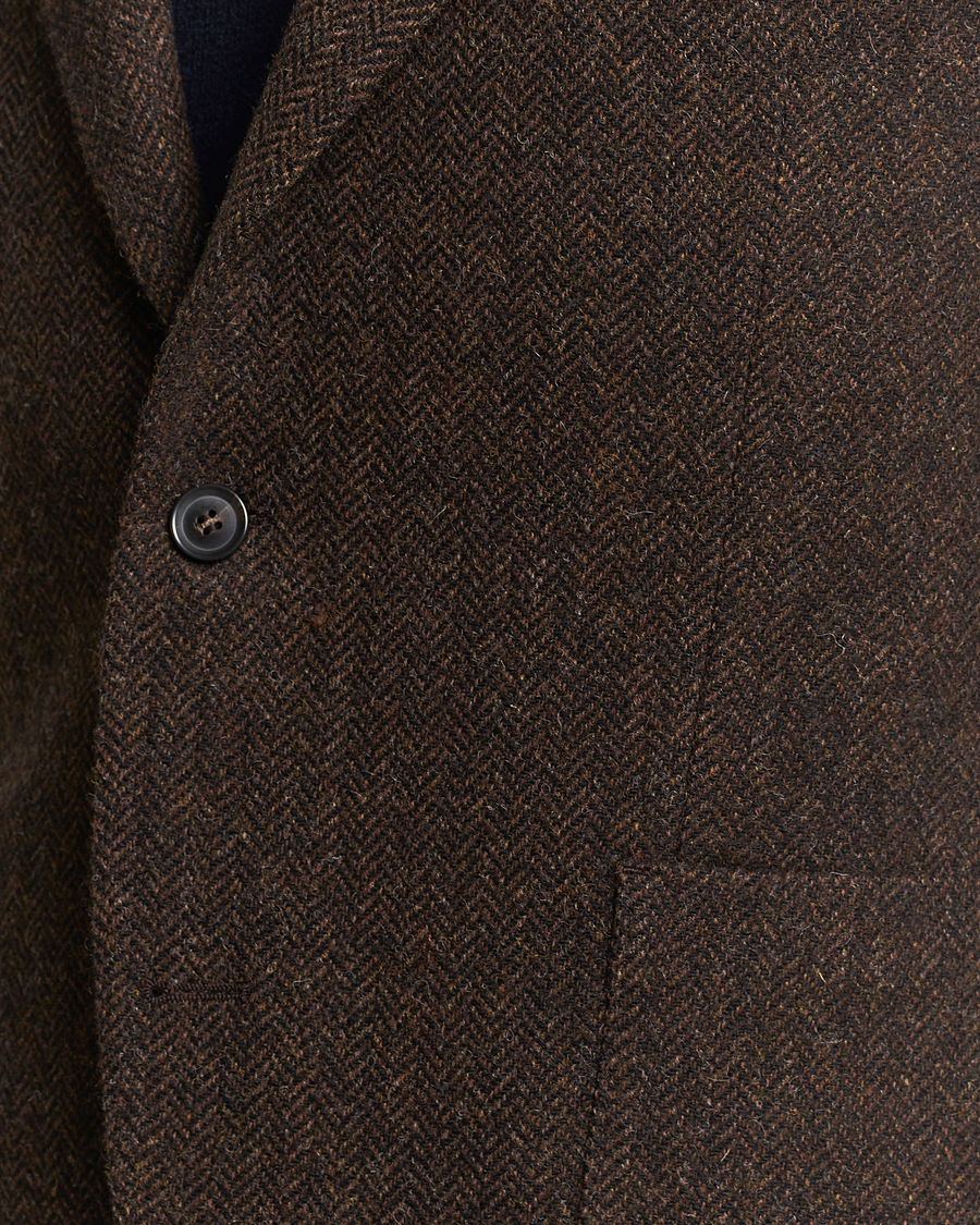 Herre | Dressjakker | Oscar Jacobson | Fogerty Moon Herringbone Tweed Blazer Brown