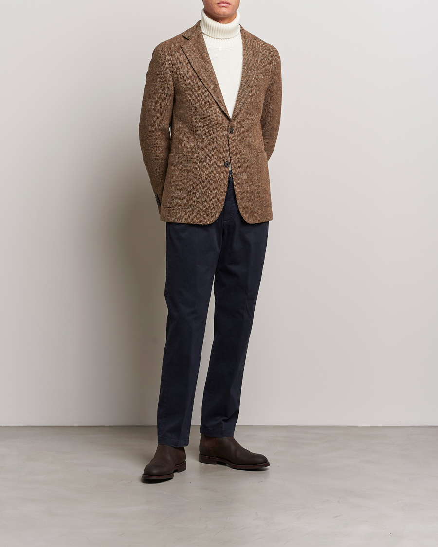 Herre | Dressjakker | Oscar Jacobson | Fogerty Moon Herringbone Tweed Blazer Beige