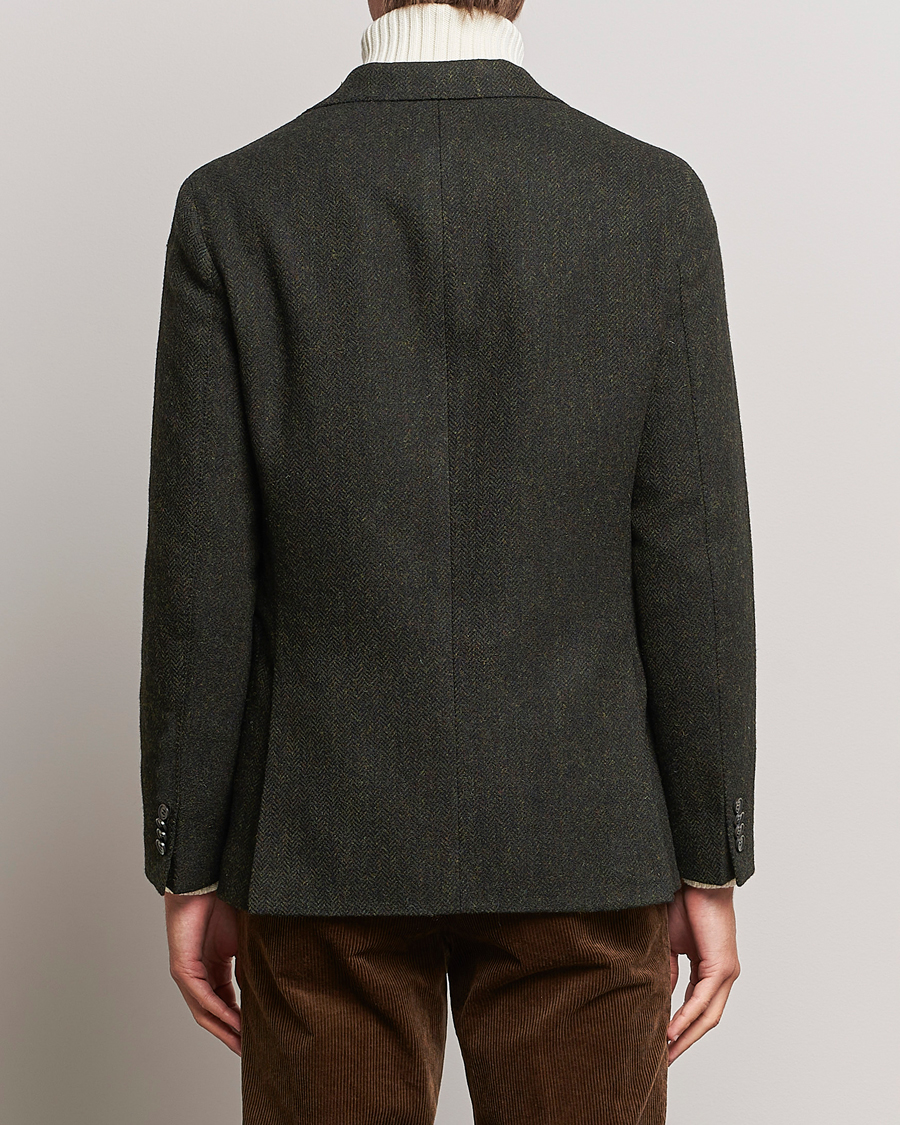Herre | Dressjakker | Oscar Jacobson | Fogerty Moon Herringbone Tweed Blazer Green