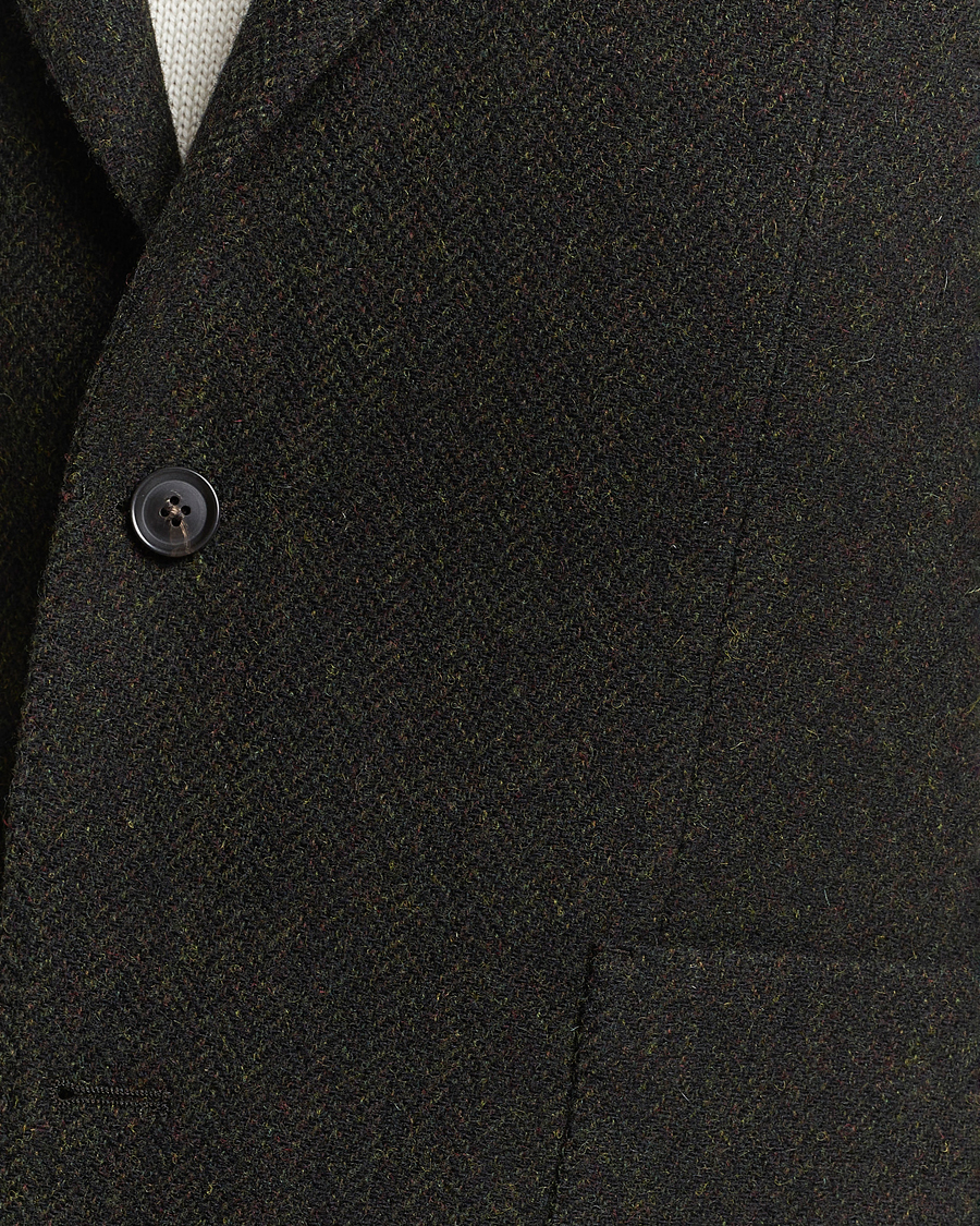 Herre | Dressjakker | Oscar Jacobson | Fogerty Moon Herringbone Tweed Blazer Green