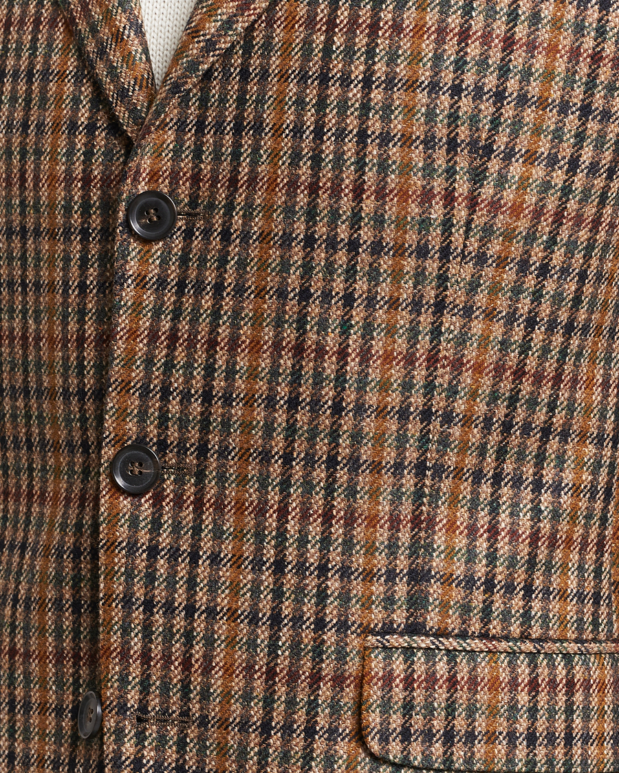 Herre | Dressjakker | Oscar Jacobson | Eizer Houndstooth Wool/Cashmere Blazer Brown
