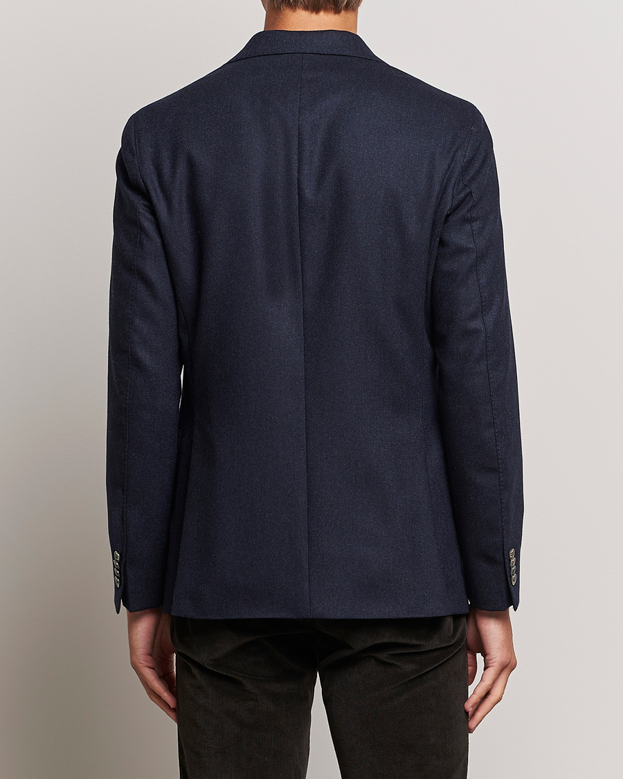 Herre | Dressjakker | Oscar Jacobson | Ego Wool Flannel Blazer Navy Melange