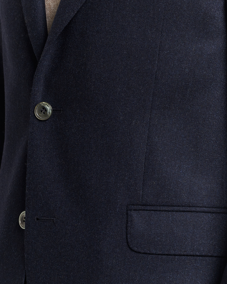 Herre | Dressjakker | Oscar Jacobson | Ego Wool Flannel Blazer Navy Melange