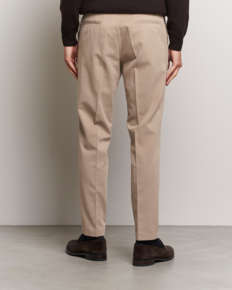 Herre | Bukser | Oscar Jacobson | Delon Brushed Cotton Trousers Beige