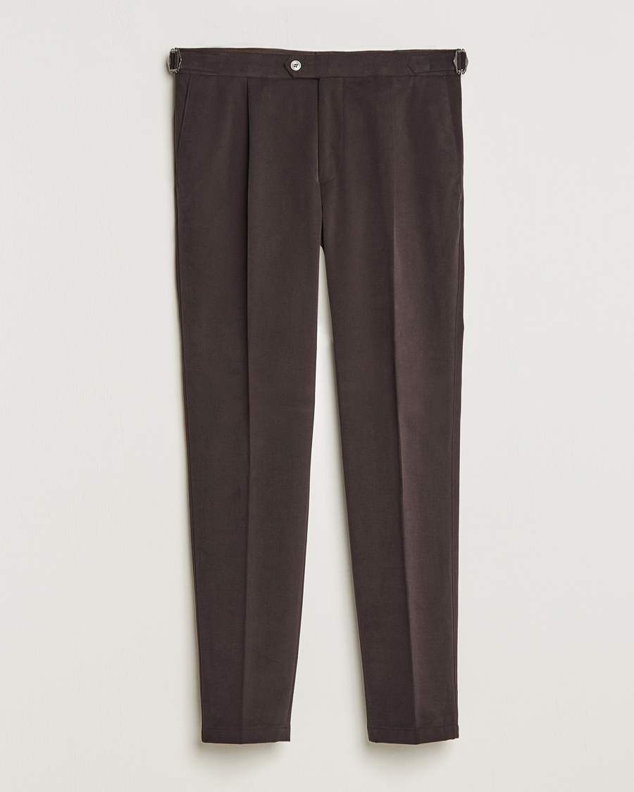 Herre |  | Oscar Jacobson | Delon Brushed Cotton Trousers Brown