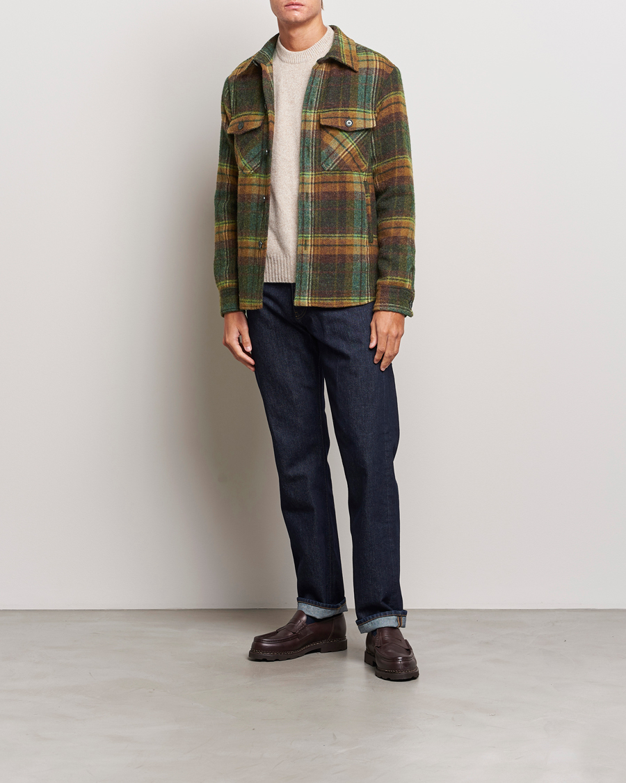 Herre | Skjorter | Oscar Jacobson | Maverick Moon Checked Overshirt Green