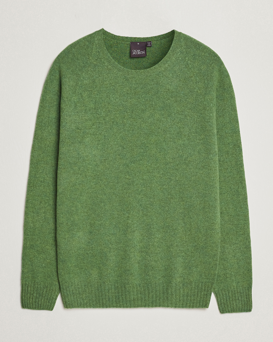 Herre | Gensere | Oscar Jacobson | Kendal Raglan Wool Crewneck Green