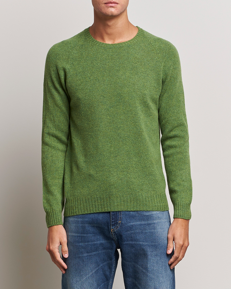 Herre | Gensere | Oscar Jacobson | Kendal Raglan Wool Crewneck Green