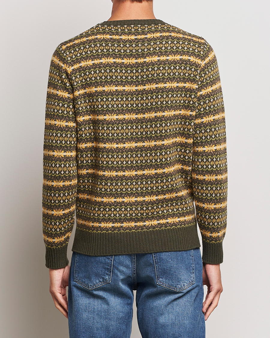 Herre | Gensere | Oscar Jacobson | Pete Fairisle Wool/Cashmere Crewneck Green