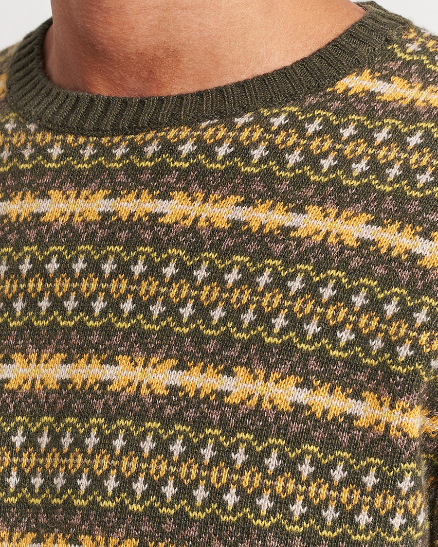 Herre | Gensere | Oscar Jacobson | Pete Fairisle Wool/Cashmere Crewneck Green
