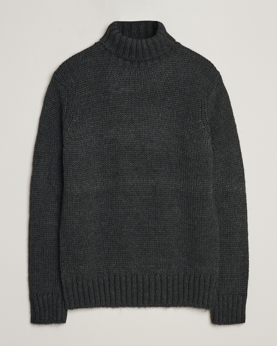 Herre | Gensere | Oscar Jacobson | Rod Wool/Alpaca Heavy Knit Rollneck Green