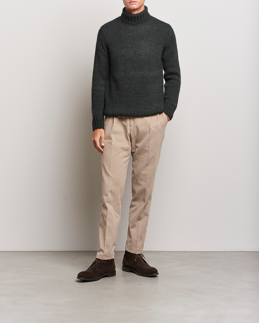 Herre | Gensere | Oscar Jacobson | Rod Wool/Alpaca Heavy Knit Rollneck Green