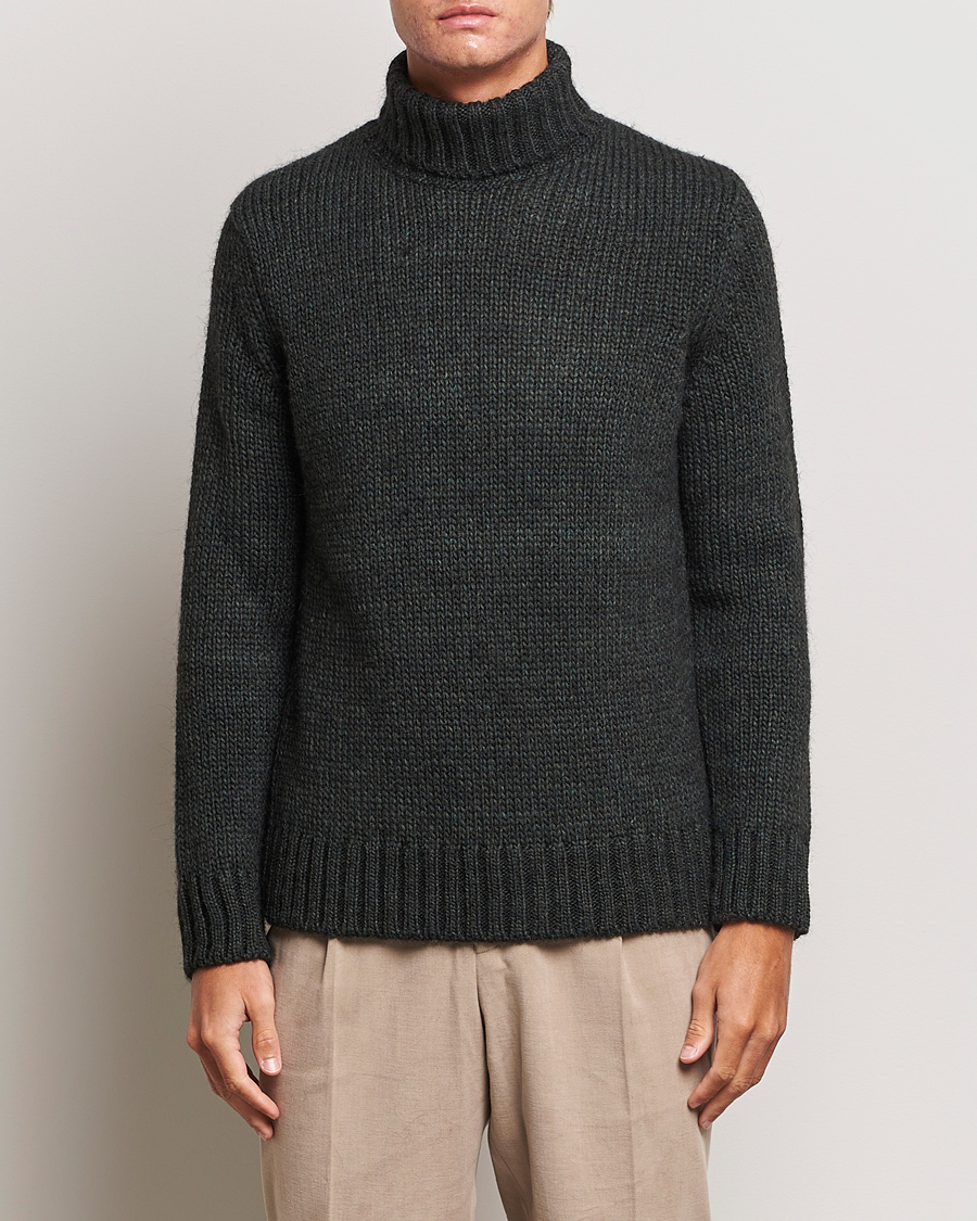 Herre | Gensere | Oscar Jacobson | Rod Wool/Alpaca Heavy Knit Rollneck Green