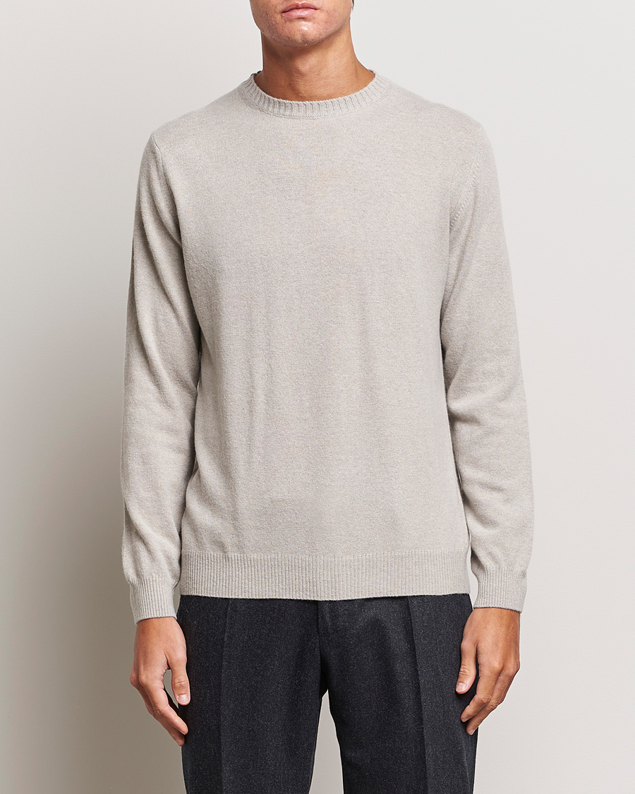 Herre | Gensere | Oscar Jacobson | Valter Wool/Cashmere Round Neck Light Beige