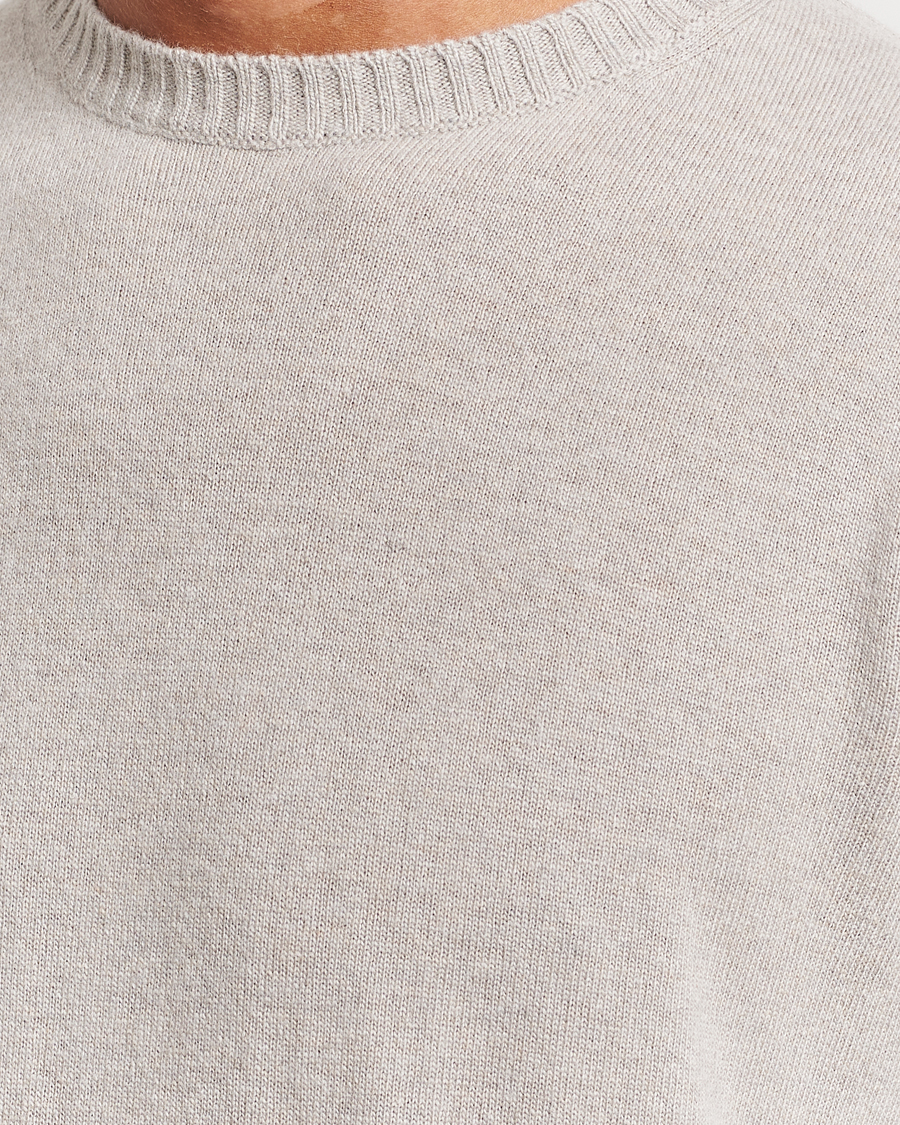 Herre | Gensere | Oscar Jacobson | Valter Wool/Cashmere Round Neck Light Beige