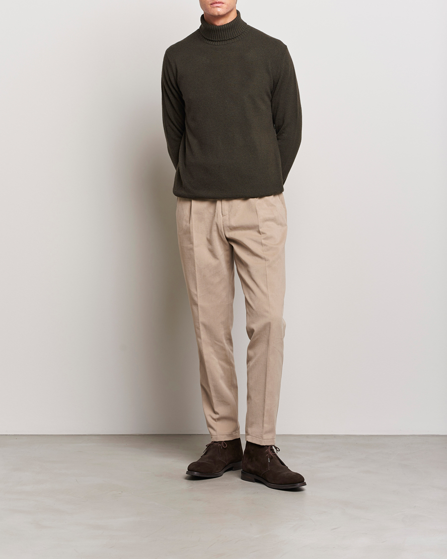 Herre | Gensere | Oscar Jacobson | Salim Wool/Cashmere Rollneck Green