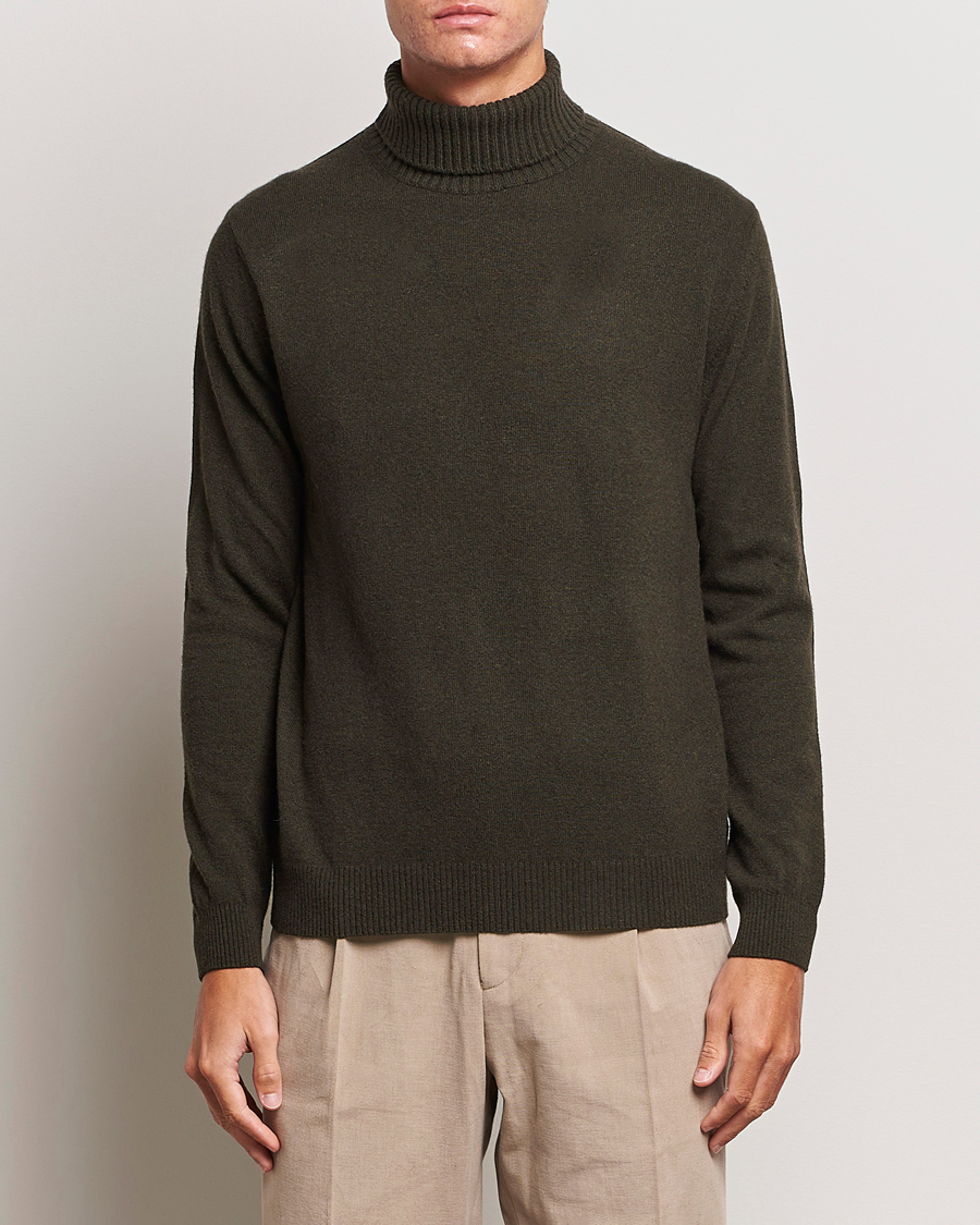 Herre | Gensere | Oscar Jacobson | Salim Wool/Cashmere Rollneck Green
