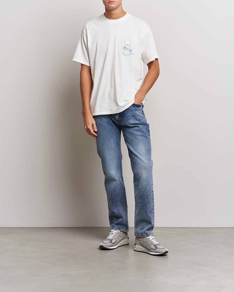 Herre | T-Shirts | Nudie Jeans | Koffe Future Crew Neck T-Shirt Off White