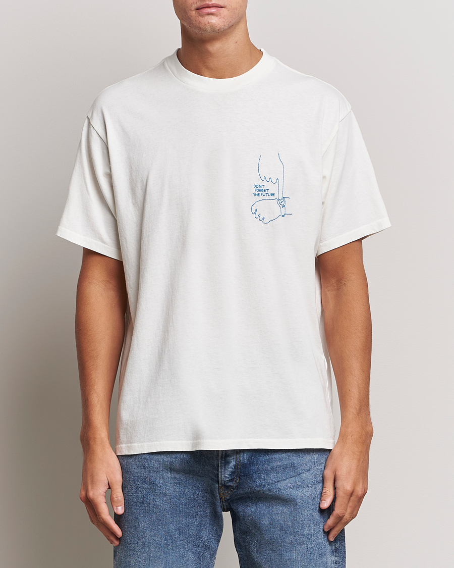 Herre | T-Shirts | Nudie Jeans | Koffe Future Crew Neck T-Shirt Off White