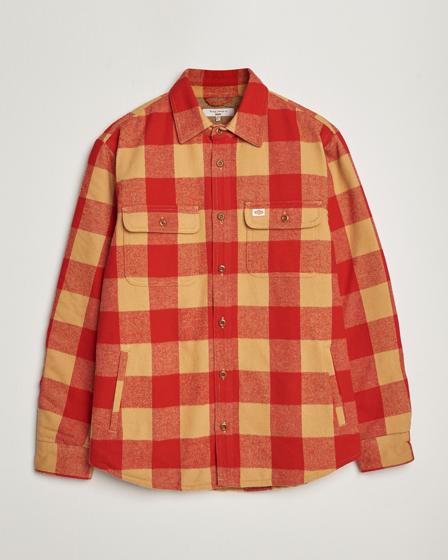 Herre | Jakker | Nudie Jeans | Glenn Padded Checked Shirt Jacket Red