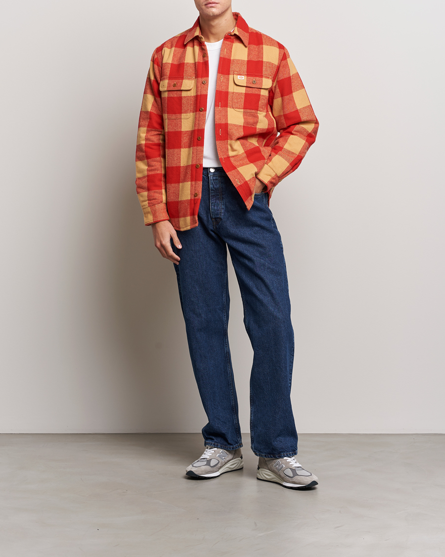 Herre | Jakker | Nudie Jeans | Glenn Padded Checked Shirt Jacket Red