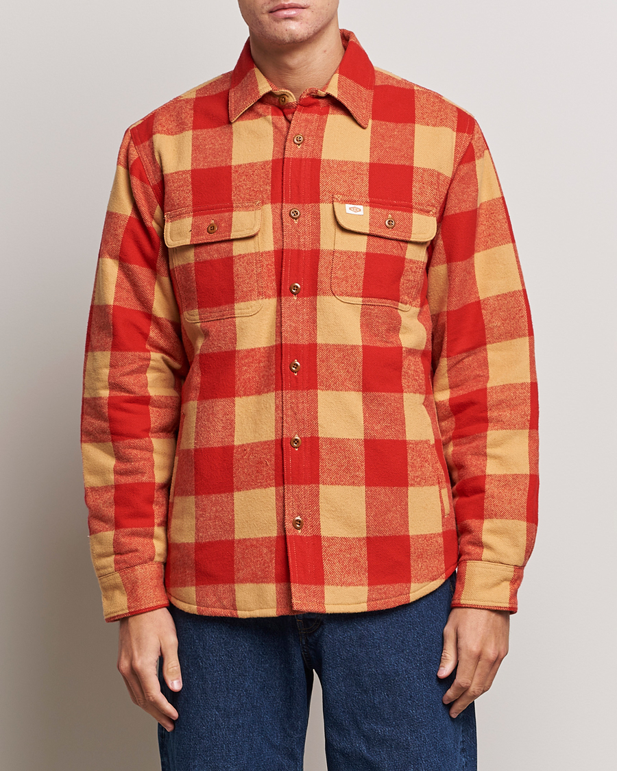 Herre | Jakker | Nudie Jeans | Glenn Padded Checked Shirt Jacket Red