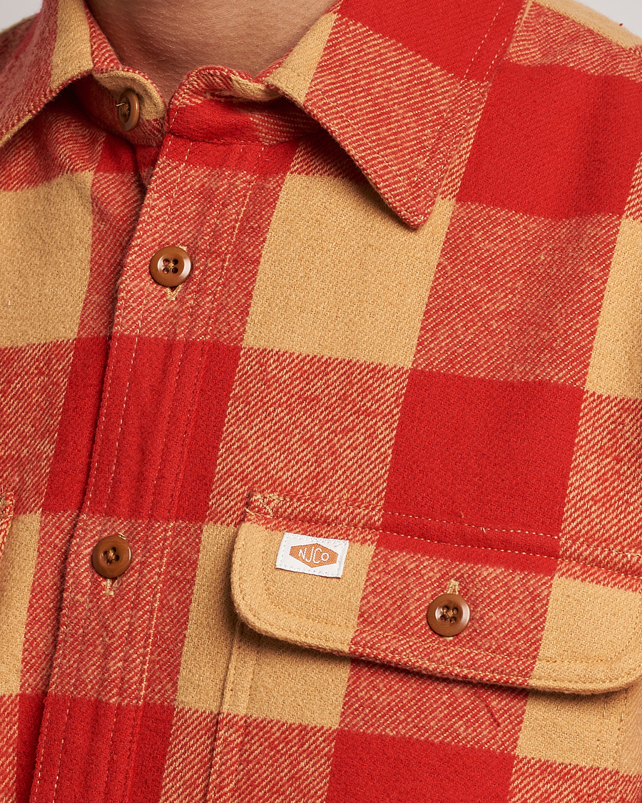 Herre | Jakker | Nudie Jeans | Glenn Padded Checked Shirt Jacket Red