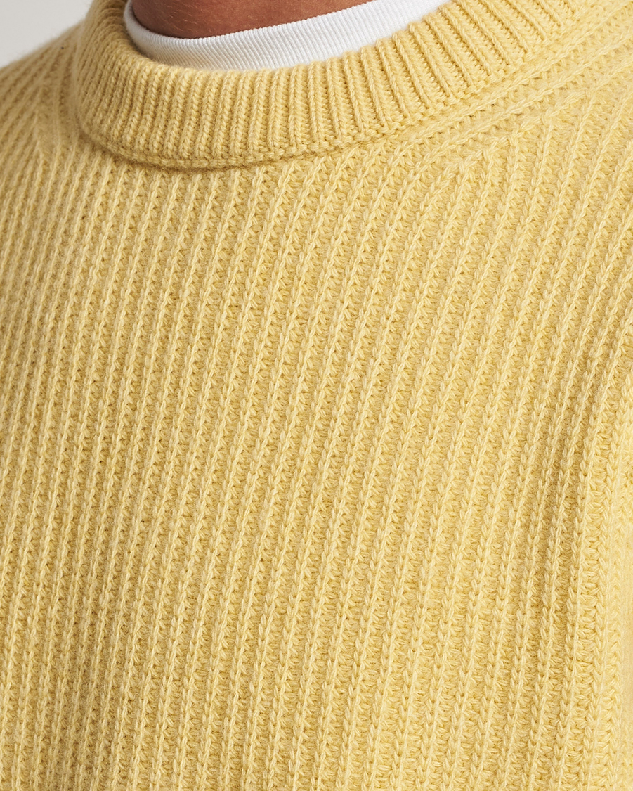 Herre | Gensere | Nudie Jeans | August Wool Rib Knitted Sweater Citra Yellow