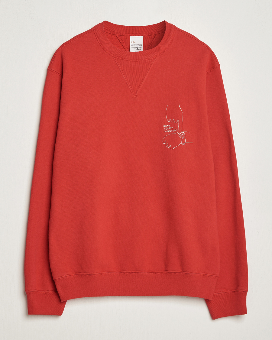 Herre | | Nudie Jeans | Lasse Future Crew Neck Sweatshirt Red Alert