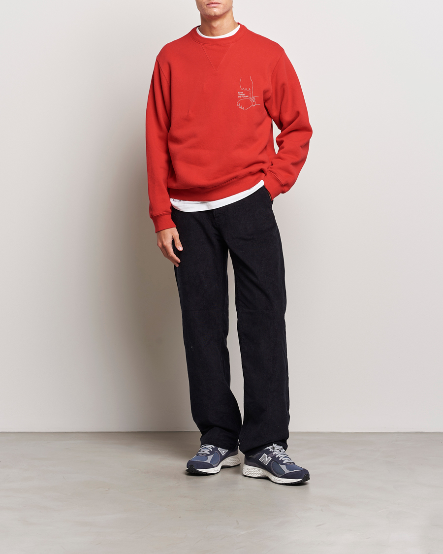 Herre | Gensere | Nudie Jeans | Lasse Future Crew Neck Sweatshirt Red Alert