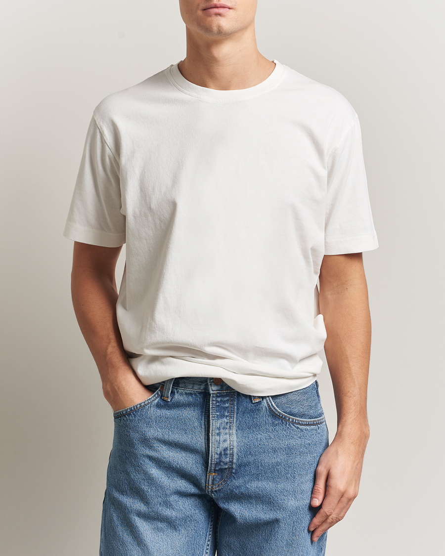 Herre | T-Shirts | Nudie Jeans | Uno Everyday Crew Neck T-Shirt Chalk White