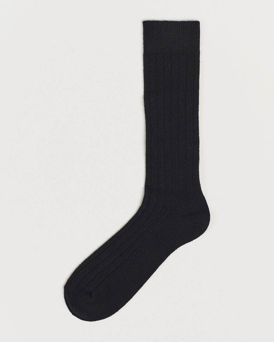 Herre | Undertøy | Bresciani | Wool/Cashmere Ribbed Socks Black