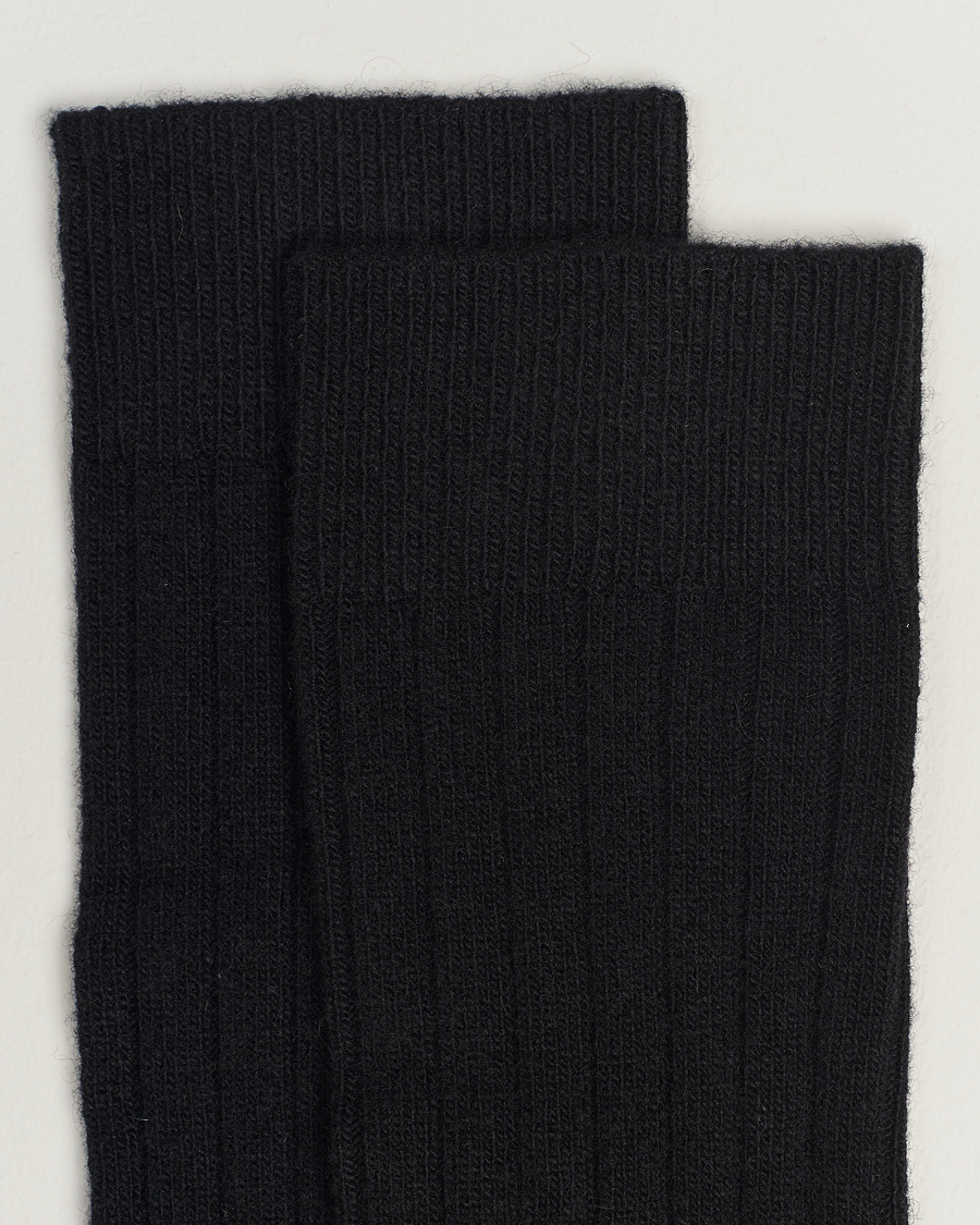 Herre | Undertøy | Bresciani | Wool/Cashmere Ribbed Socks Black