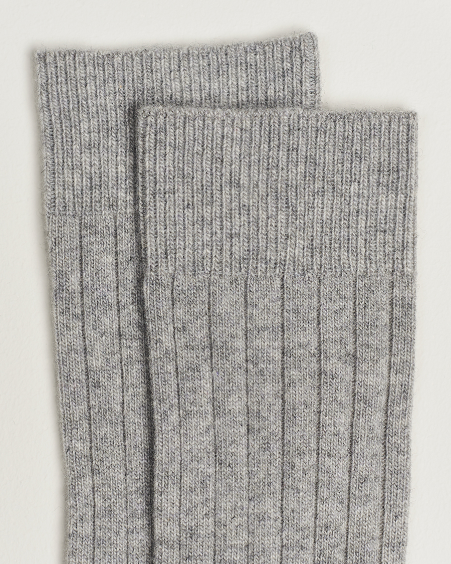Herre | Undertøy | Bresciani | Wool/Cashmerer Ribbed Socks Light Grey