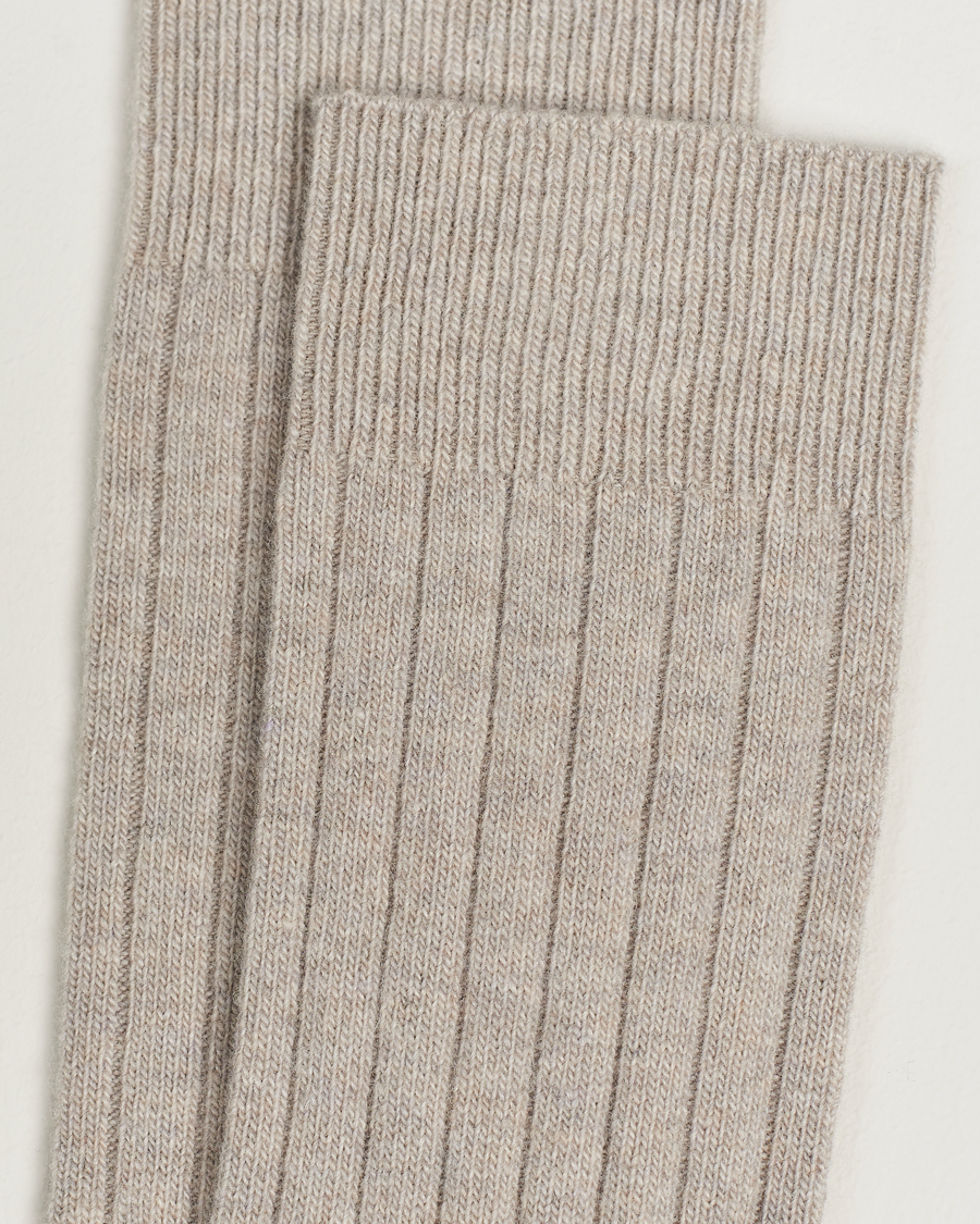 Herre | Undertøy | Bresciani | Wool/Cashmerer Ribbed Socks Beige
