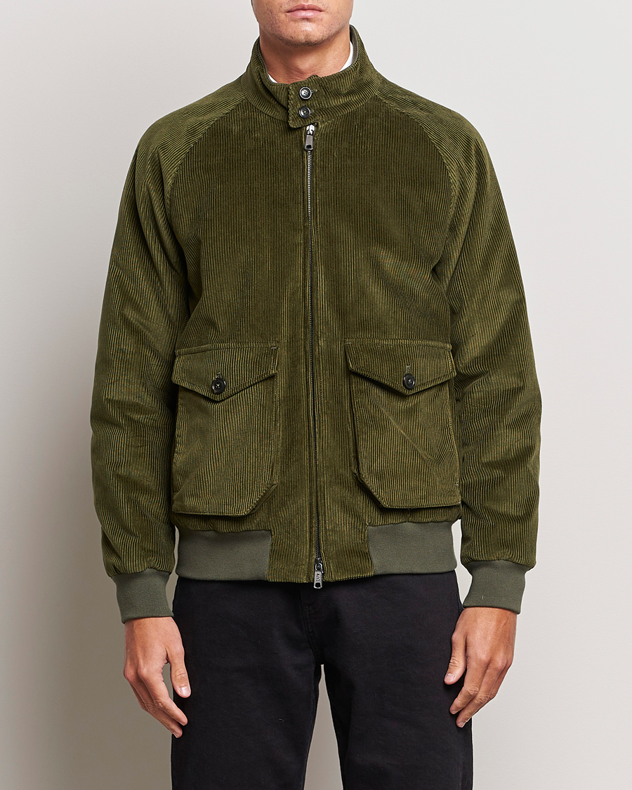 Herre |  | Baracuta | G9 Pocket Padded Cord Harrington Jacket Olive
