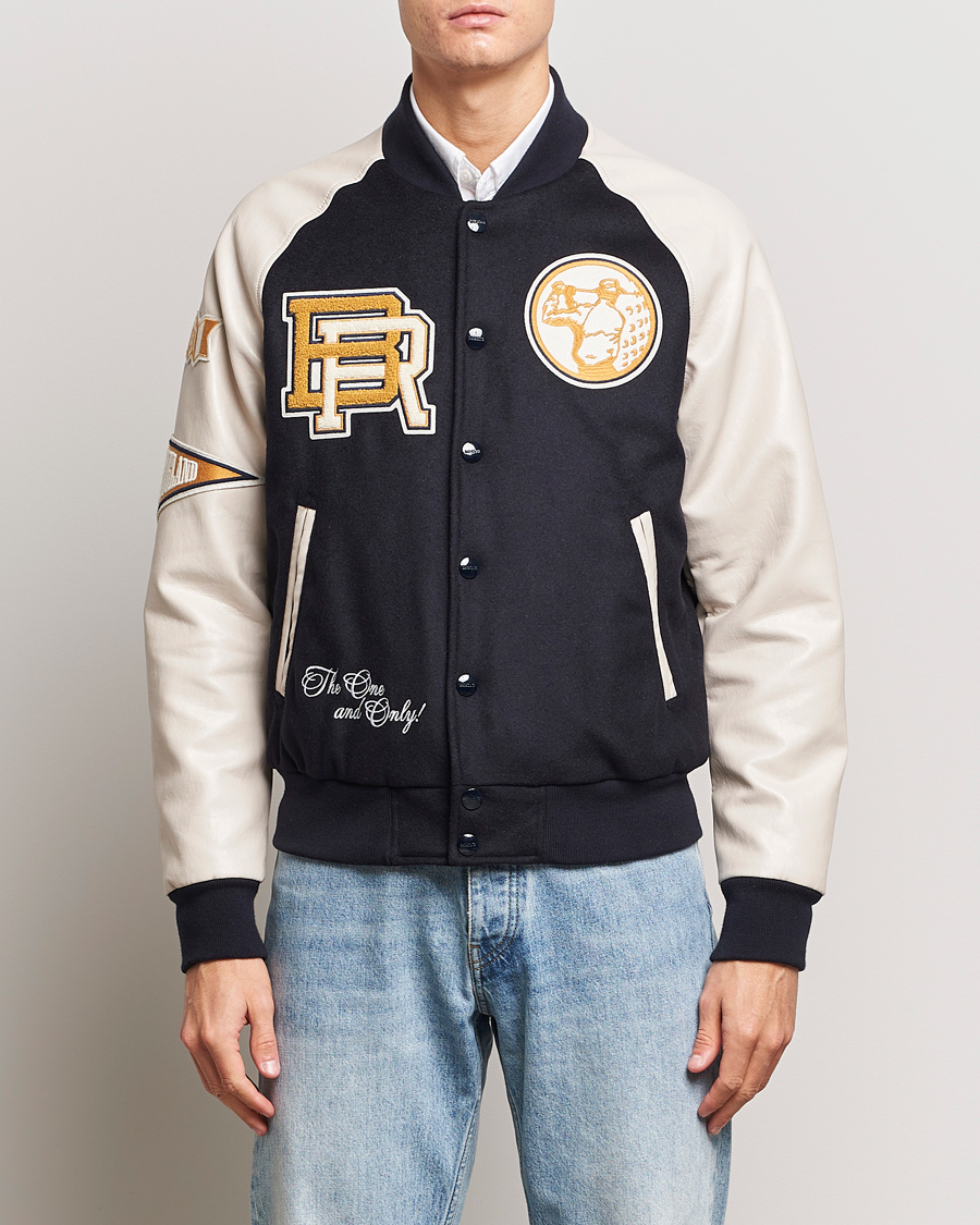 Herre |  | Baracuta | Wool Varsity Jacket Dark Navy