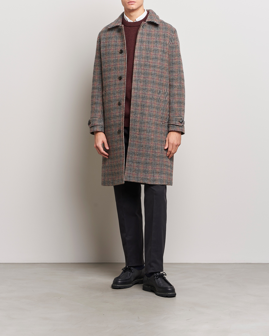Herre | Jakker | Baracuta | Paul Houndstooth Wool Coat Grey