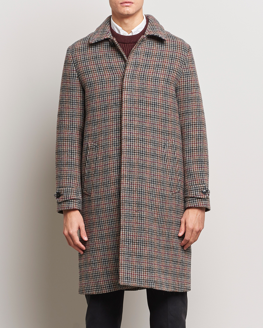 Herre | Jakker | Baracuta | Paul Houndstooth Wool Coat Grey
