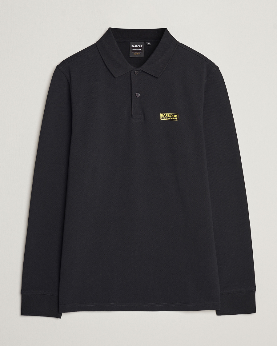 Herre | Pikéer | Barbour International | Essential Long Sleeve Polo Black