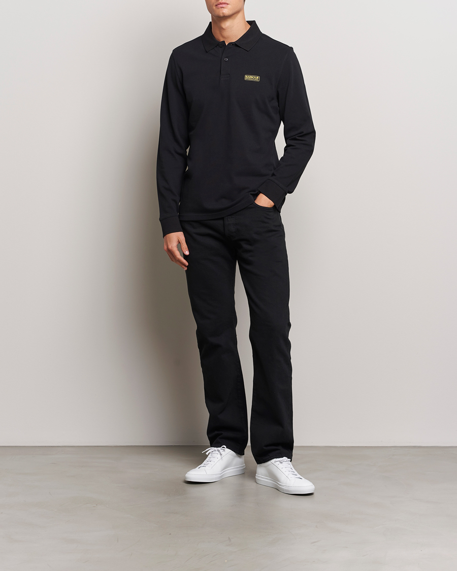Herre | Pikéer | Barbour International | Essential Long Sleeve Polo Black