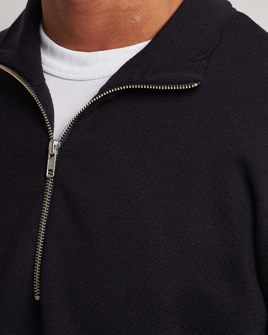 Herre | Gensere | NN07 | Harald Cotton/Modal Half Zip Navy Blue