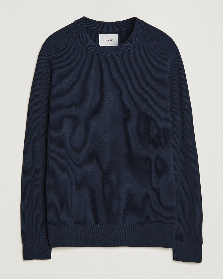 Herre | Gensere | NN07 | Kevin Cotton Knitted Sweater Navy Blue