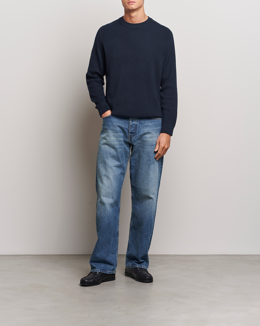 Herre | Gensere | NN07 | Kevin Cotton Knitted Sweater Navy Blue
