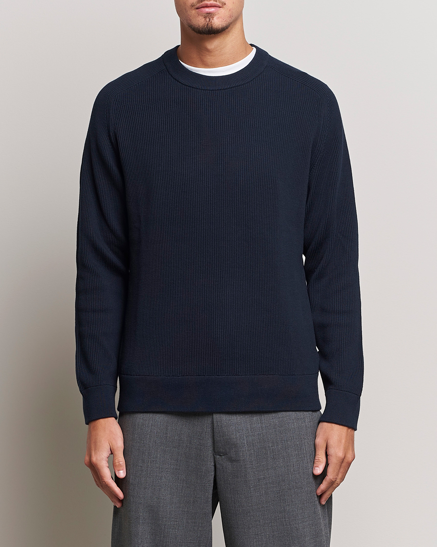 Herre | NN07 | NN07 | Kevin Cotton Knitted Sweater Navy Blue