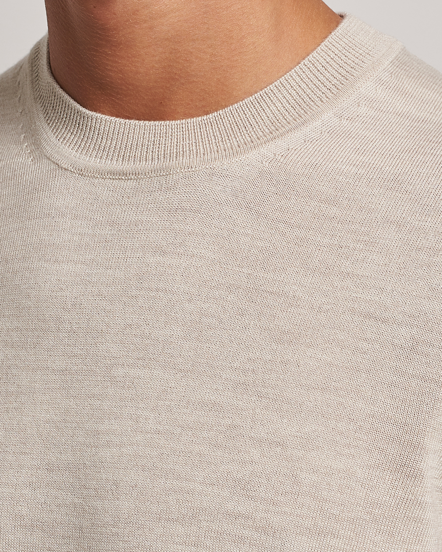 Herre | Gensere | NN07 | Ted Merino Crew Neck Pullover Light Khaki Melange