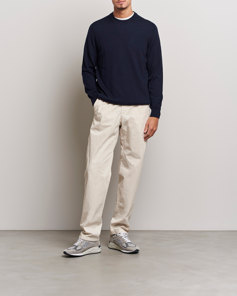 Herre | Gensere | NN07 | Ted Merino Crew Neck Pullover Navy Blue