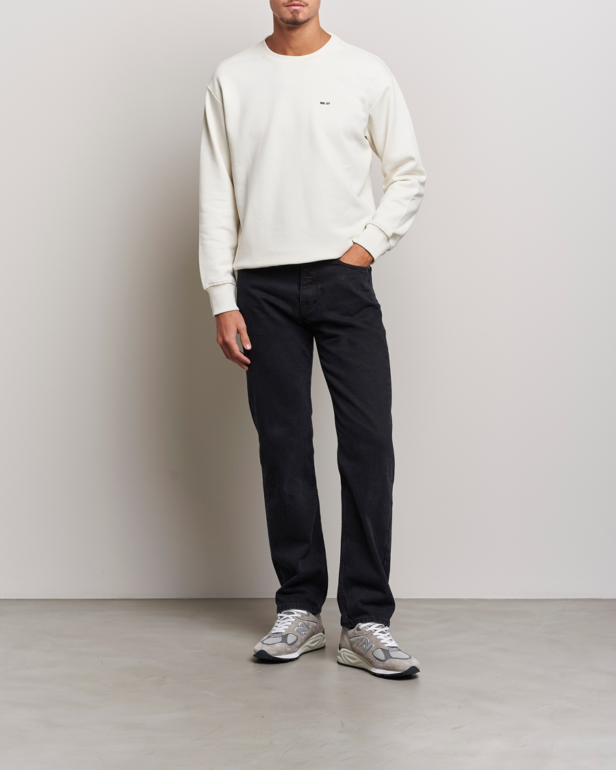 Herre | Gensere | NN07 | Briggs Logo Crew Neck Sweatshirt Off White
