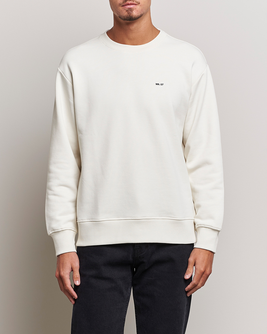 Herre | Gensere | NN07 | Briggs Logo Crew Neck Sweatshirt Off White
