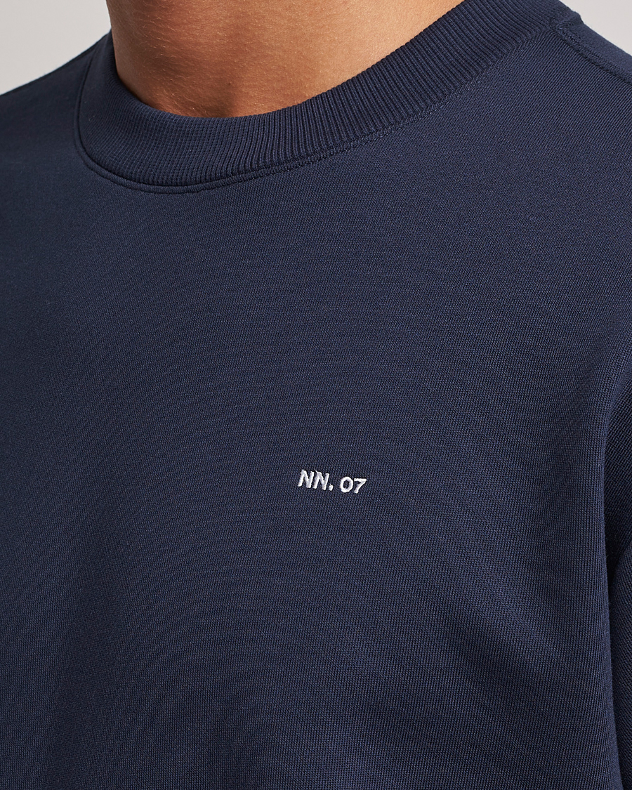Herre | Gensere | NN07 | Briggs Logo Crew Neck Sweatshirt Navy Blue